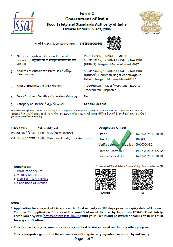 FSSAI Licence